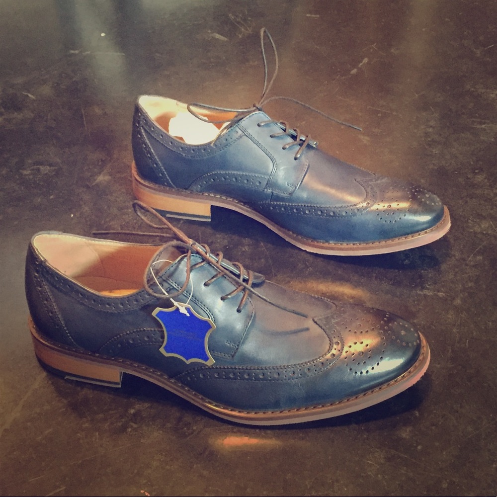 Navy blue dress shoes
